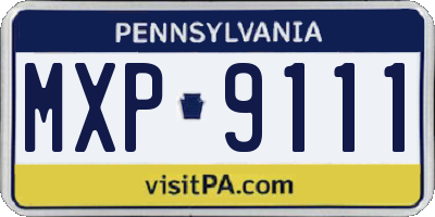 PA license plate MXP9111