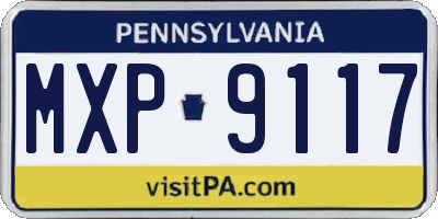 PA license plate MXP9117
