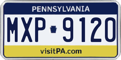 PA license plate MXP9120