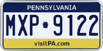 PA license plate MXP9122