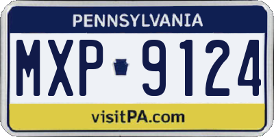 PA license plate MXP9124