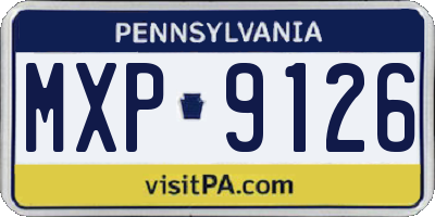 PA license plate MXP9126