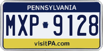 PA license plate MXP9128