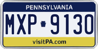 PA license plate MXP9130
