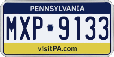 PA license plate MXP9133