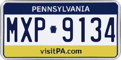PA license plate MXP9134