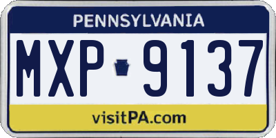 PA license plate MXP9137