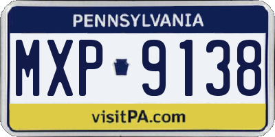 PA license plate MXP9138