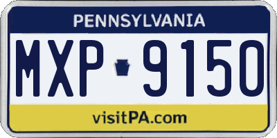 PA license plate MXP9150