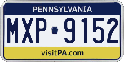 PA license plate MXP9152