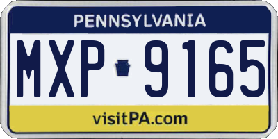 PA license plate MXP9165