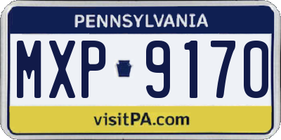 PA license plate MXP9170