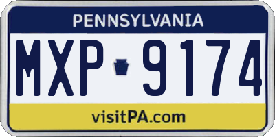 PA license plate MXP9174