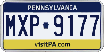 PA license plate MXP9177