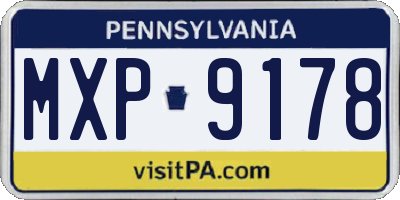 PA license plate MXP9178