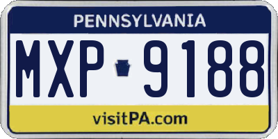PA license plate MXP9188