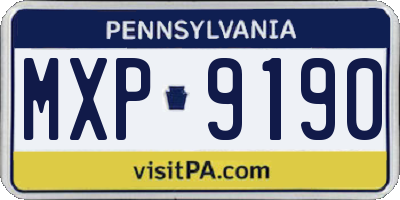 PA license plate MXP9190