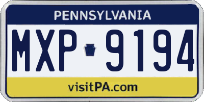 PA license plate MXP9194