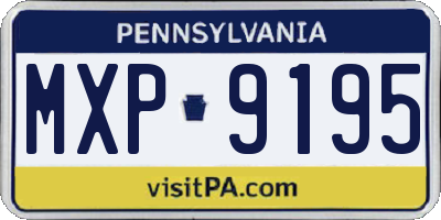 PA license plate MXP9195