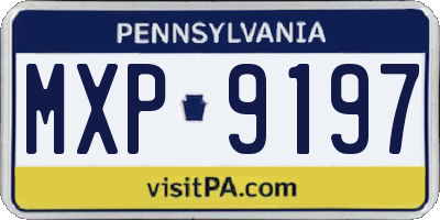 PA license plate MXP9197