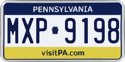 PA license plate MXP9198