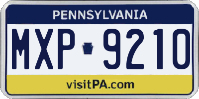 PA license plate MXP9210