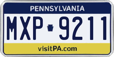 PA license plate MXP9211