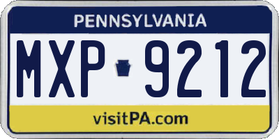 PA license plate MXP9212