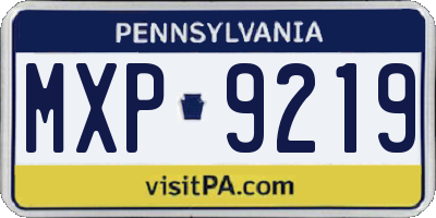 PA license plate MXP9219