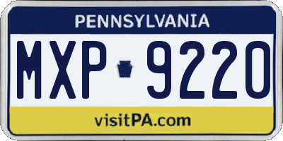 PA license plate MXP9220