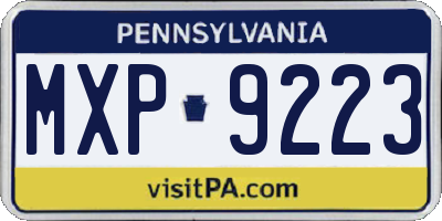 PA license plate MXP9223