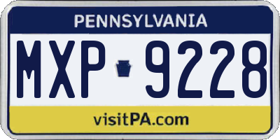 PA license plate MXP9228
