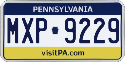 PA license plate MXP9229