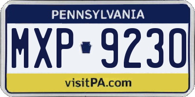 PA license plate MXP9230