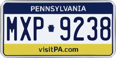 PA license plate MXP9238