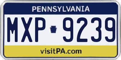 PA license plate MXP9239