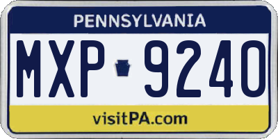PA license plate MXP9240