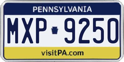 PA license plate MXP9250