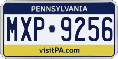 PA license plate MXP9256