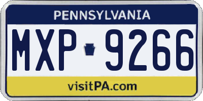 PA license plate MXP9266