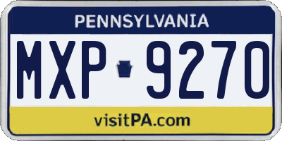 PA license plate MXP9270