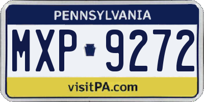 PA license plate MXP9272