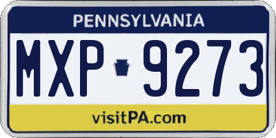 PA license plate MXP9273