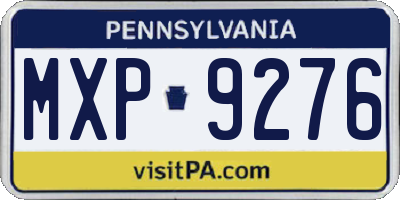 PA license plate MXP9276