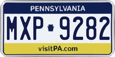 PA license plate MXP9282