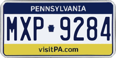 PA license plate MXP9284