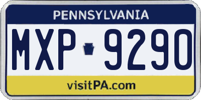 PA license plate MXP9290