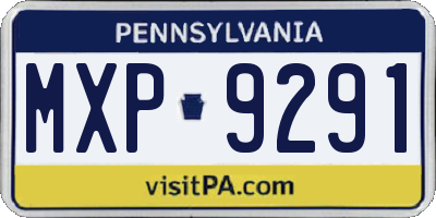 PA license plate MXP9291