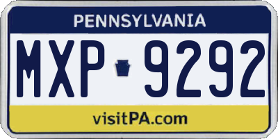 PA license plate MXP9292