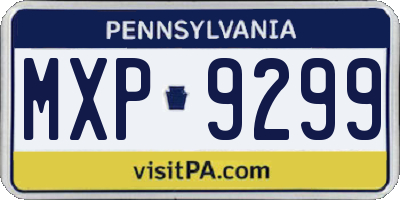 PA license plate MXP9299